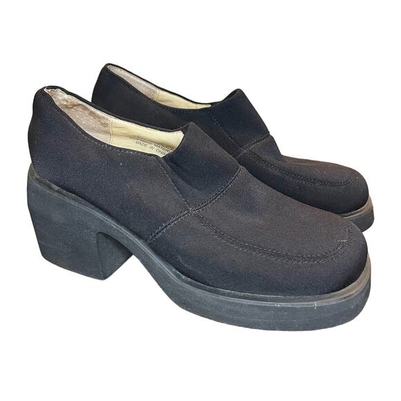 Apostrophe Womens Y2K Chunky Square Toe Loafer Black Shoe Size 7.5 Gilmore Girls - Picture 1 of 8